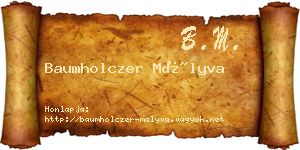 Baumholczer Mályva névjegykártya